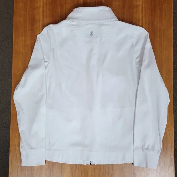 Tommy Bahama White Full Zip 100% Pima Cotton Jacket with Drawstrings - S - Picture 7 of 12